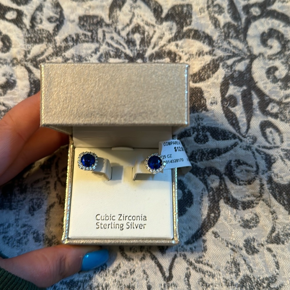 Blue stud earrings